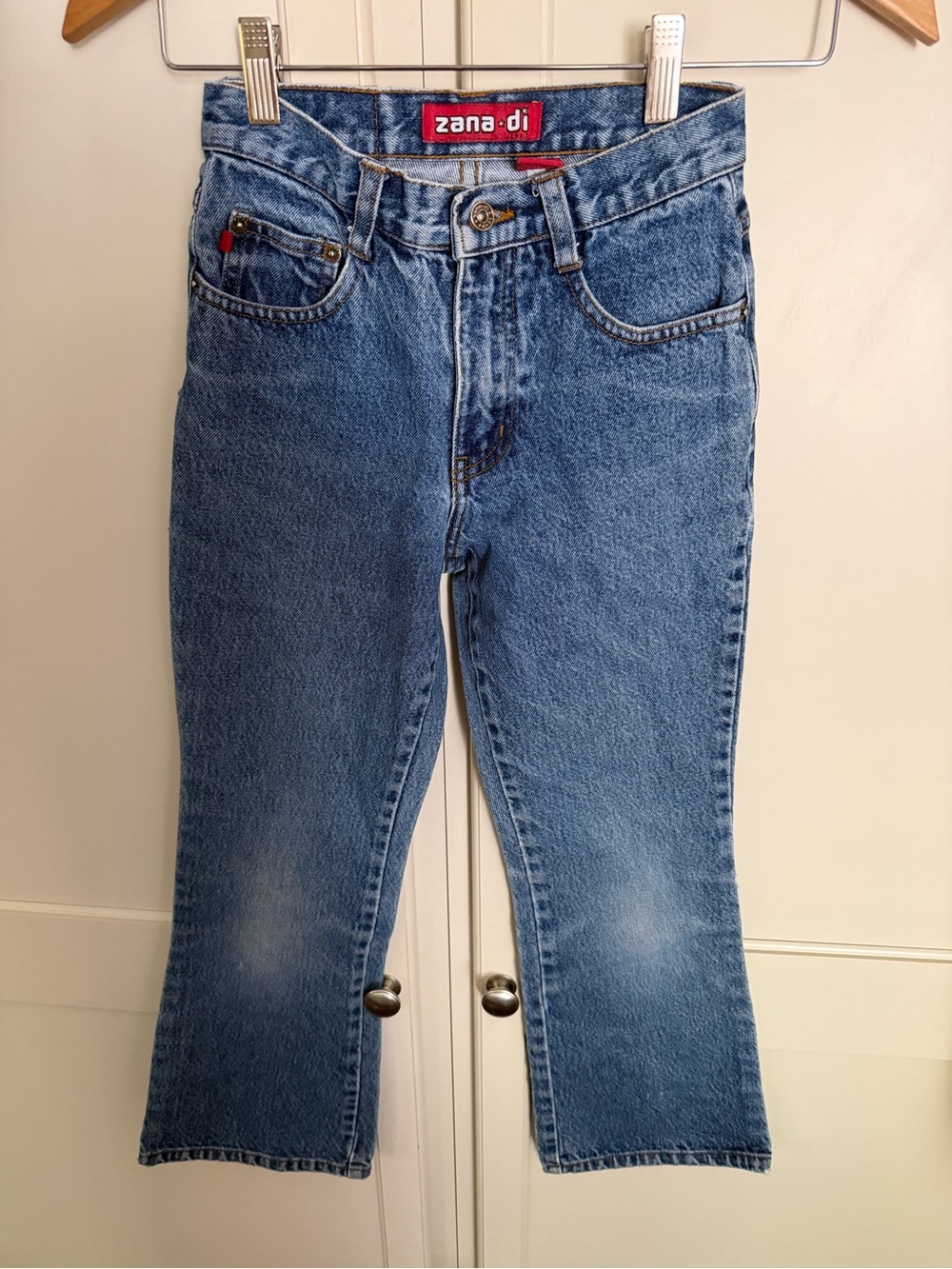 Girls vintage Zana Di Medium Blue Flare Jeans - High Rise
